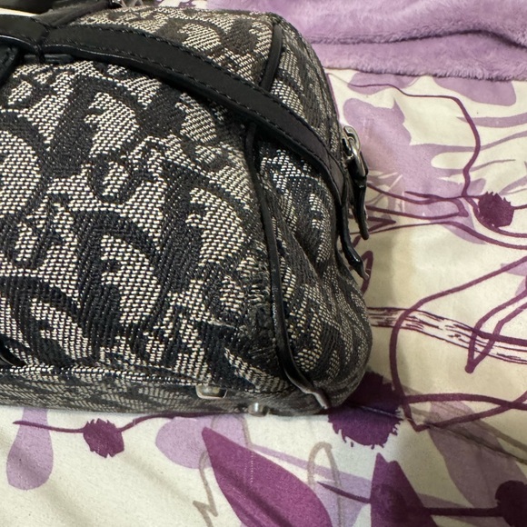 ❌SOLD❌ChristianDior Black LogoCharm Oblique Monogram Signature Trotter BostonBag - Picture 9 of 10